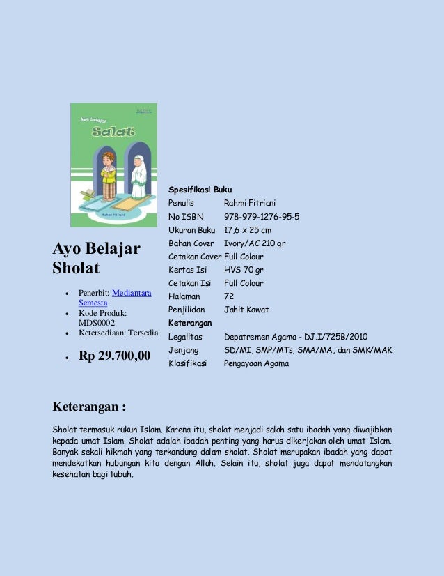 Buku Pengayaan Pendidikan Agama Islam, dipasarkan oleh 