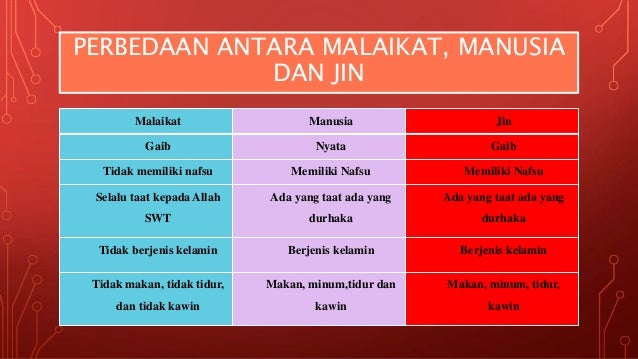 Perbedaan Malaikat Jin Dan Manusia Puspasari