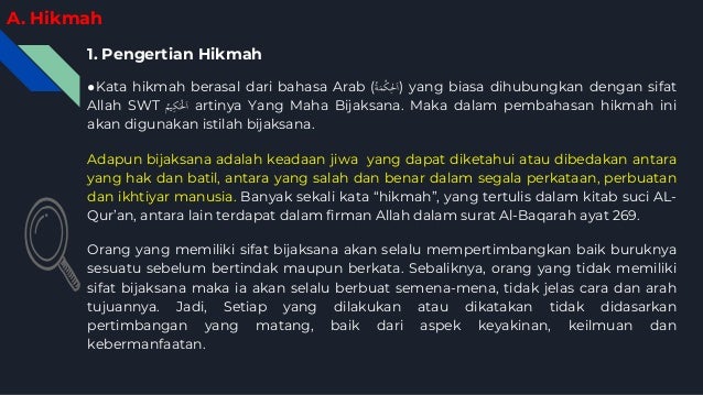 Bersikap benar hikmah 10 Hikmah