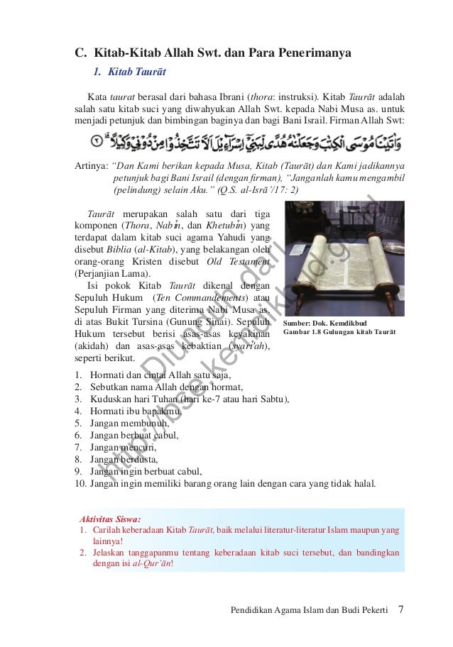 Jelaskan Tanggapanmu Tentang Keberadaan Kitab Suci Tersebut Dan Bandingkan Dengan Isi Alquran Sebutkan Mendetail