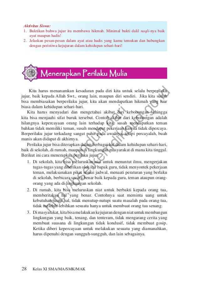Pendidikan Agama Islam dan Budi Pekerti Kelas XI (Buku Siswa)