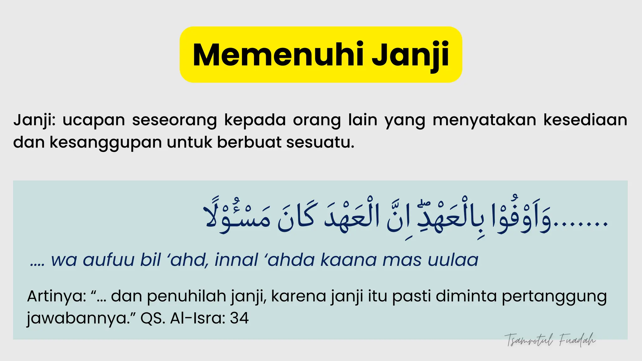 PAI Kelas 11 SMA - Cabang Iman: Memenuhi Janji, Mensyukuri Nikmat ...