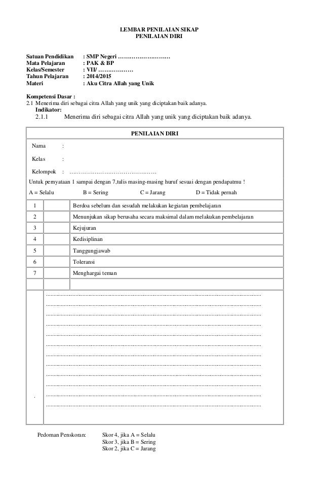 Rpp Pendidikan Agama Katolik Dan Budi Pekerti Smp Kelas Vii