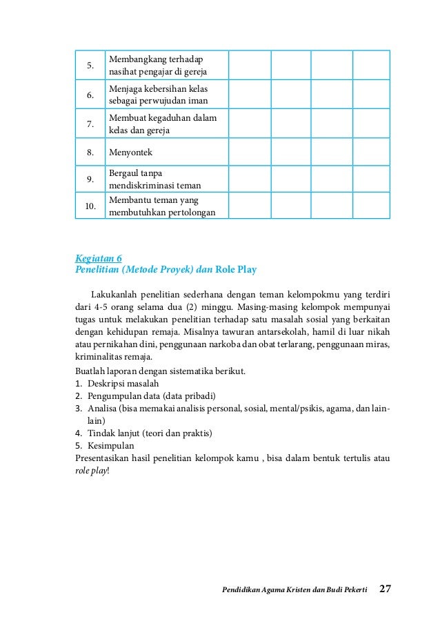 Pendidikan Agama Kristen Kelas XI kurikulum 2013