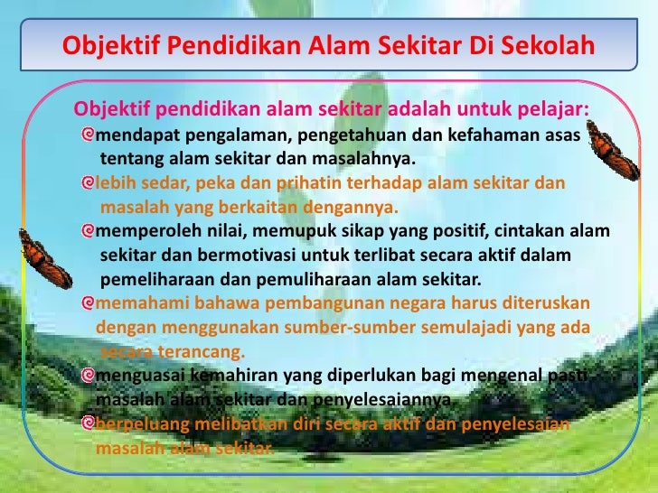 peka terhadap isu-isu alam sekitar