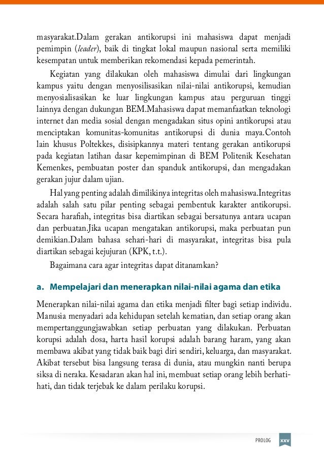 Pendidikan Anti Korupsi - Buku Ajar Pendidikan dan Budaya 