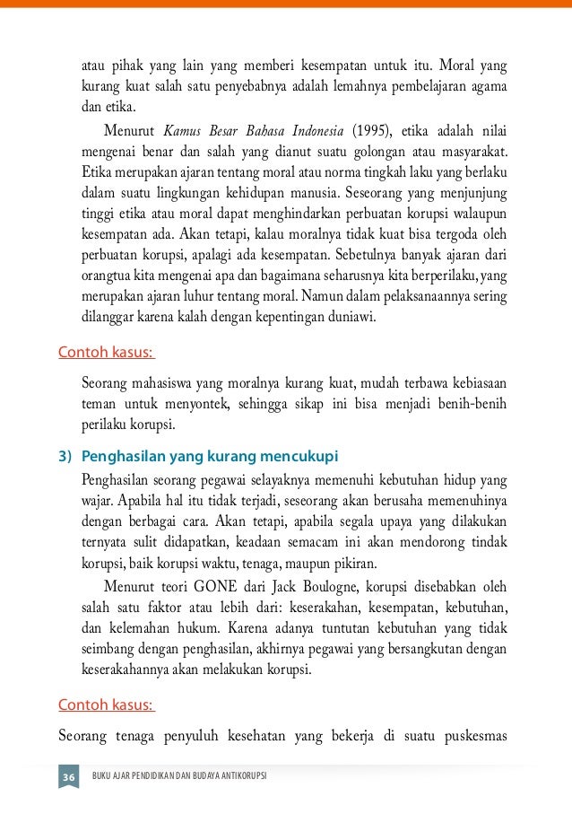 Pendidikan Anti Korupsi - Buku Ajar Pendidikan dan Budaya 
