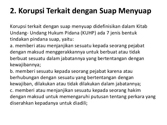Pendidikan Anti Korupsi Mengenal Tindak Pidana Korupsi