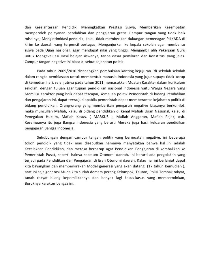 Pendidikan Dan Campur Tangan Politik