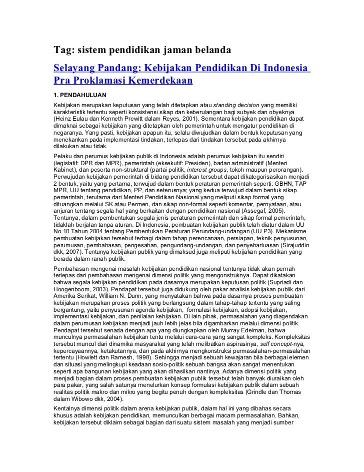 Pendidikan di indonesia pada masa penjajahan