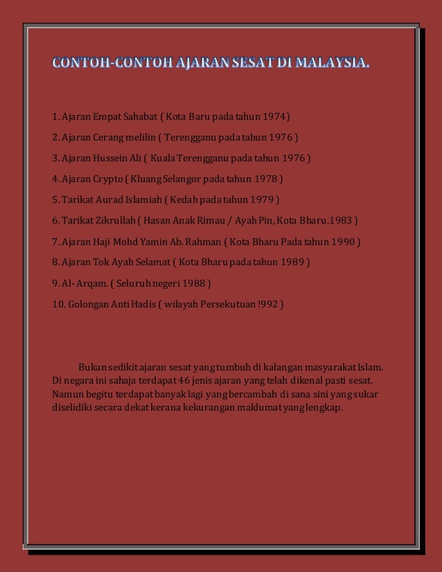Pendidikan islam "AJARAN SESAT" Pendidikan islam "AJARAN SESAT"