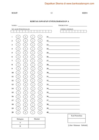 Pendidikan Islam Kertas 1