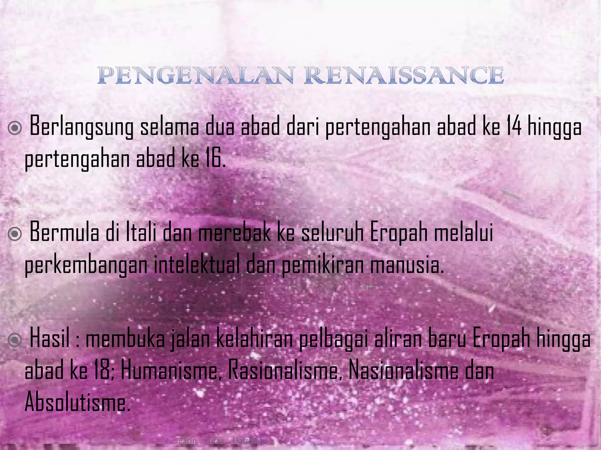 Pendidikan Jasmani Zaman Renaissance | PPSX