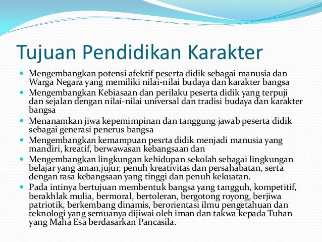 Gudang Pendidikan Pendidikan Karakter Tanggung Jawab