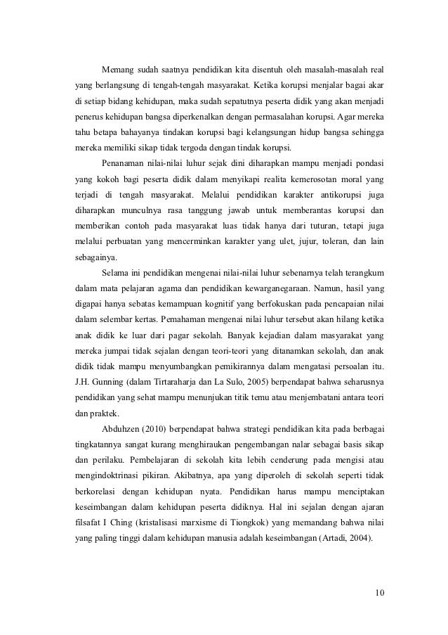 Pendidikan Karakter Antikorupsi Oleh I Putu Mas Dewantara