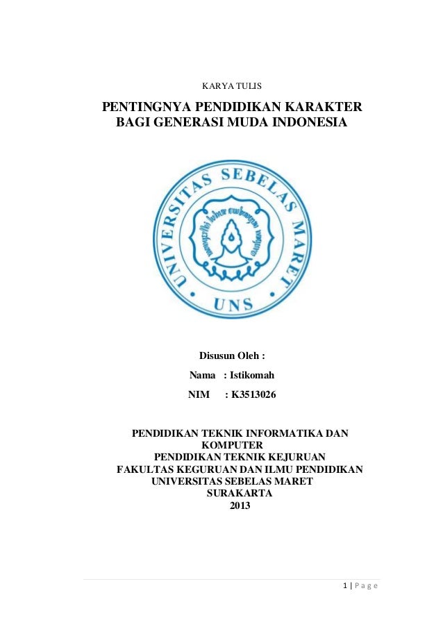 Pendidikan Karakter Untuk Generasi Muda