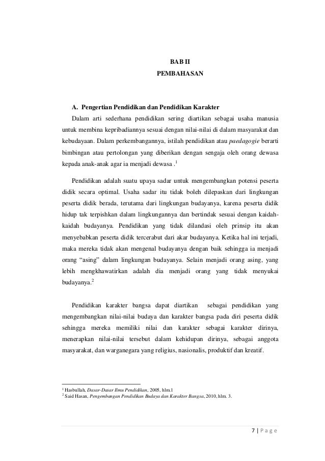 Pendidikan karakter untuk generasi muda