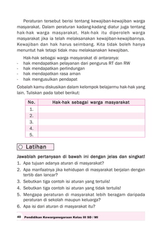 Sebutkan beberapa contoh pelaksanaan hak yang tidak tepat di lingkungan rumah