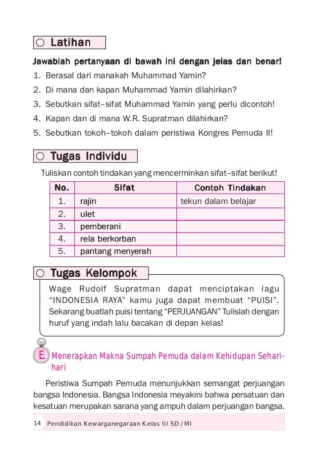 Pendidikan kewarganegaraan kelas 3 MI