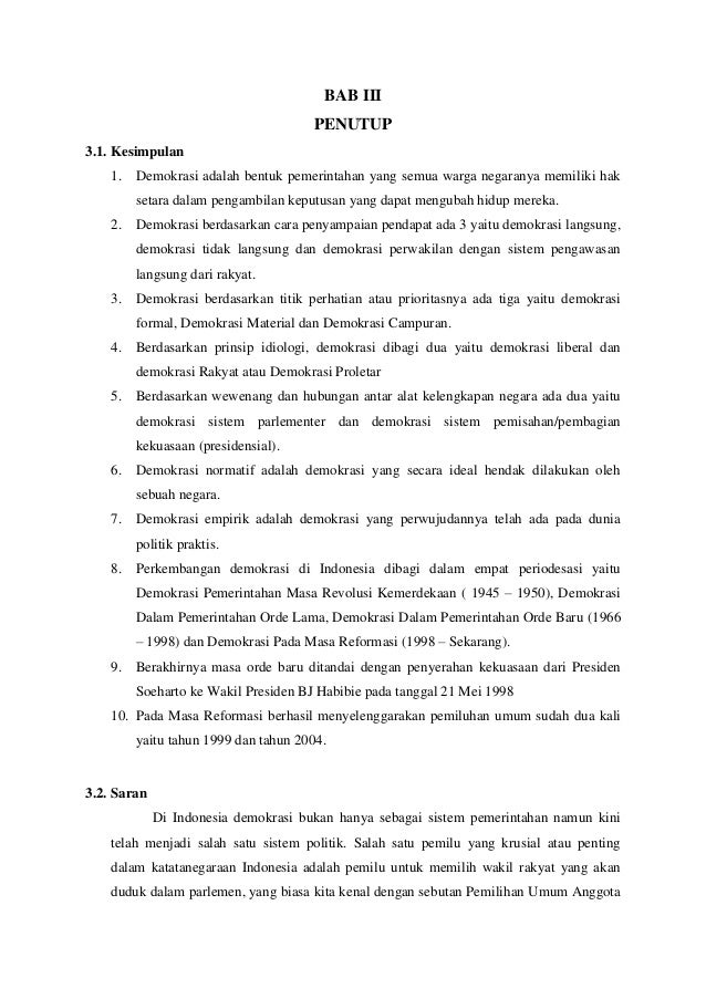 Pendidikan Kewarganegaraan Demokrasi Indonesia
