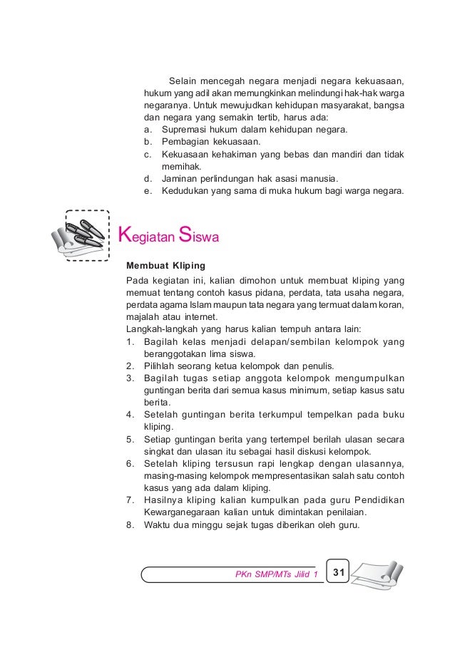 Pendidikan kewarganegaraan 1_kelas_7_parsono_2009
