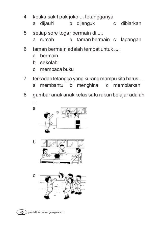 Pendidikan Kewarganegaraan Kelas 1 Sarjan