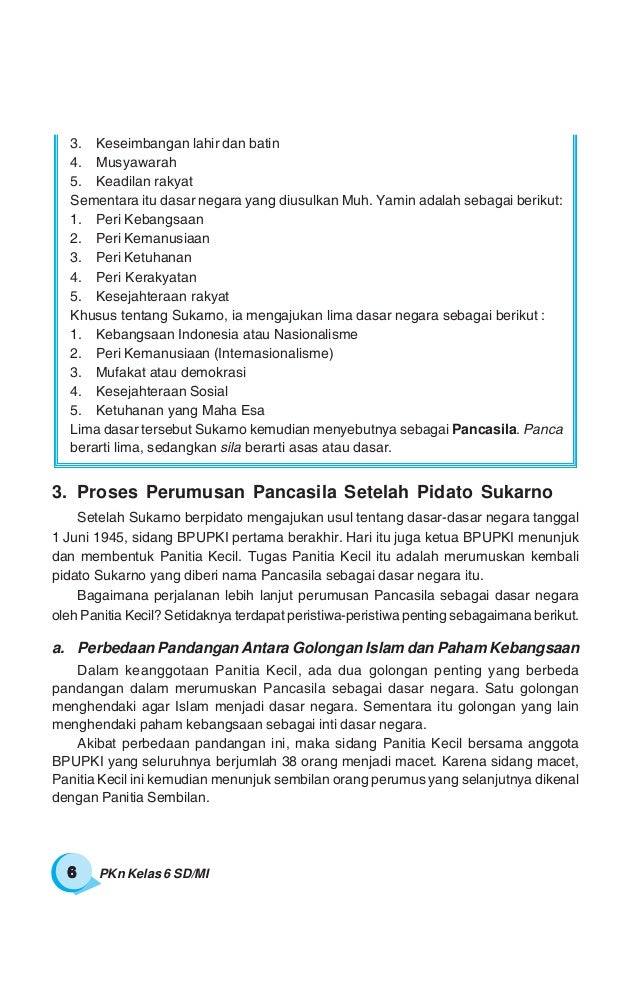 Pendidikan Kewarganegaraan Untuk Kelas 6