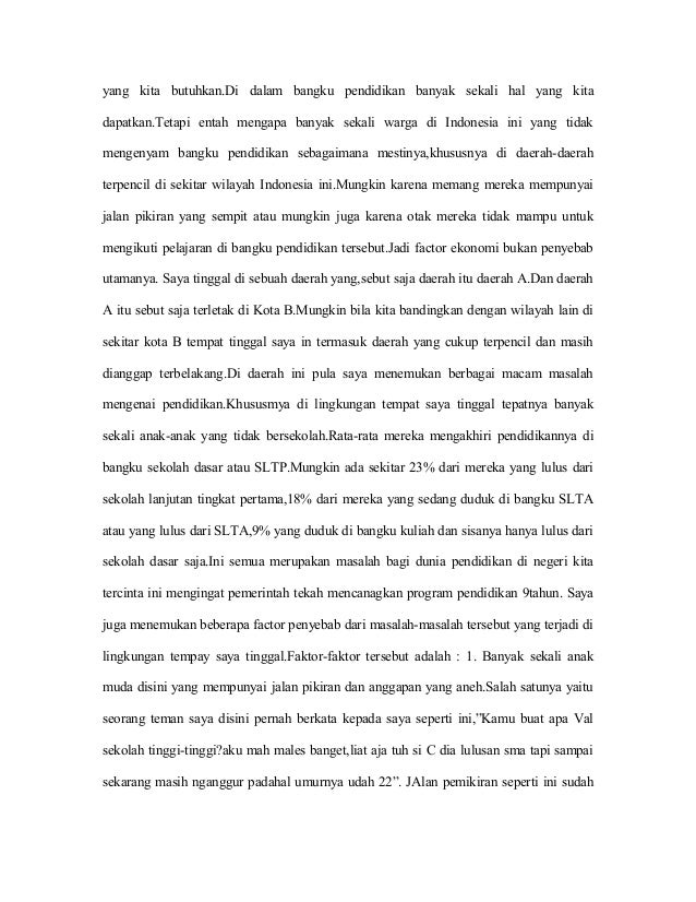 Pendidikan Merupakan Hal Yang Terpenting Dalam Kehidupan Kita