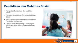 Pendidikan dan Tangga Mobilitas Sosial