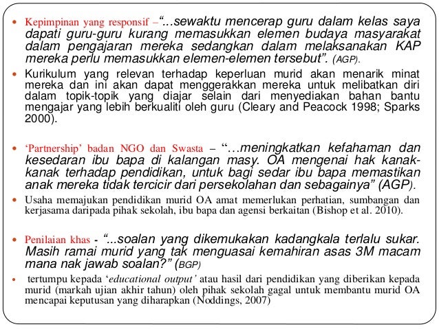 Pendidikan murid orang asli. analisis matlamat 