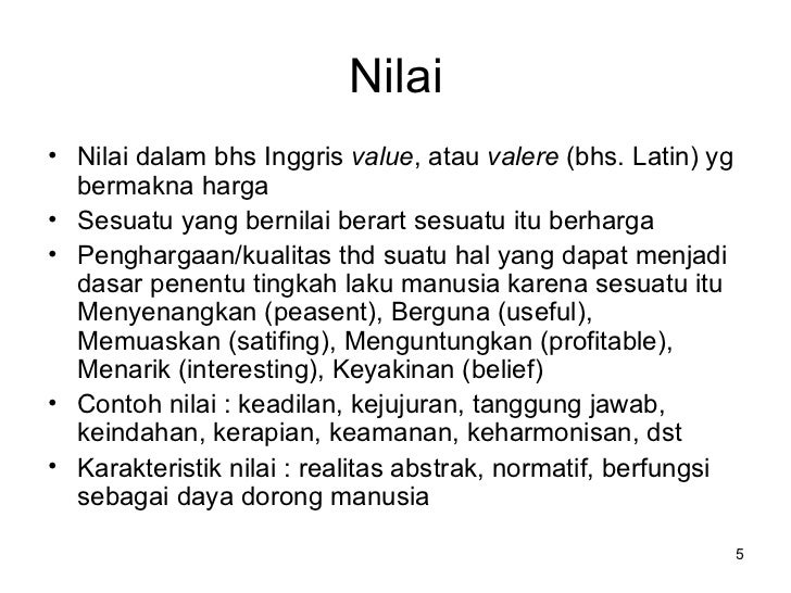 Pendidikan nilai