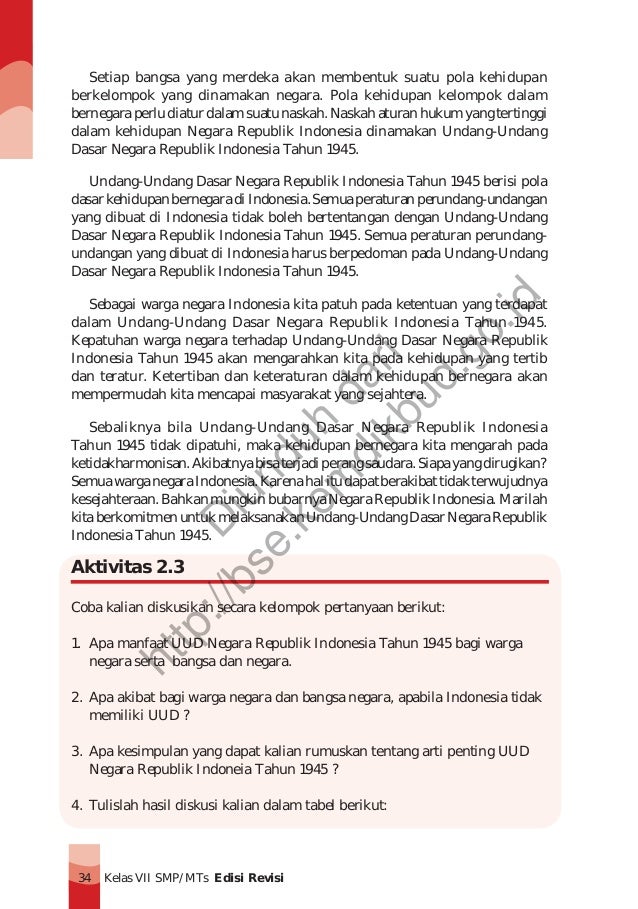 Pendidikan Pancasila Dan Kewarganegaraan Buku Siswa