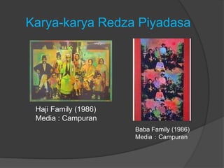 Karya-karya Redza Piyadasa




 Haji Family (1986)
 Media : Campuran
                      Baba Family (1986)
                      Media：Campuran
 