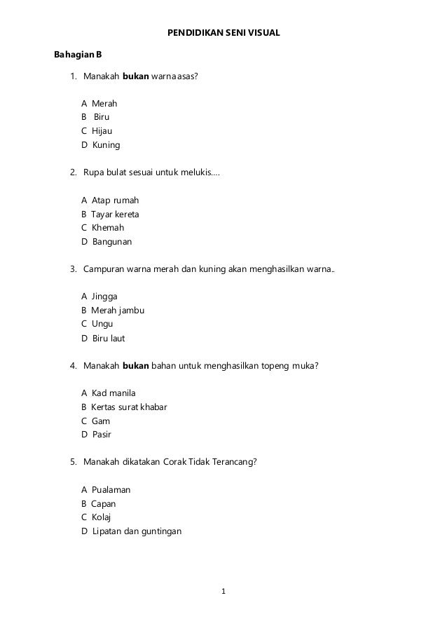 Pendidikan seni visual thn 5 2015