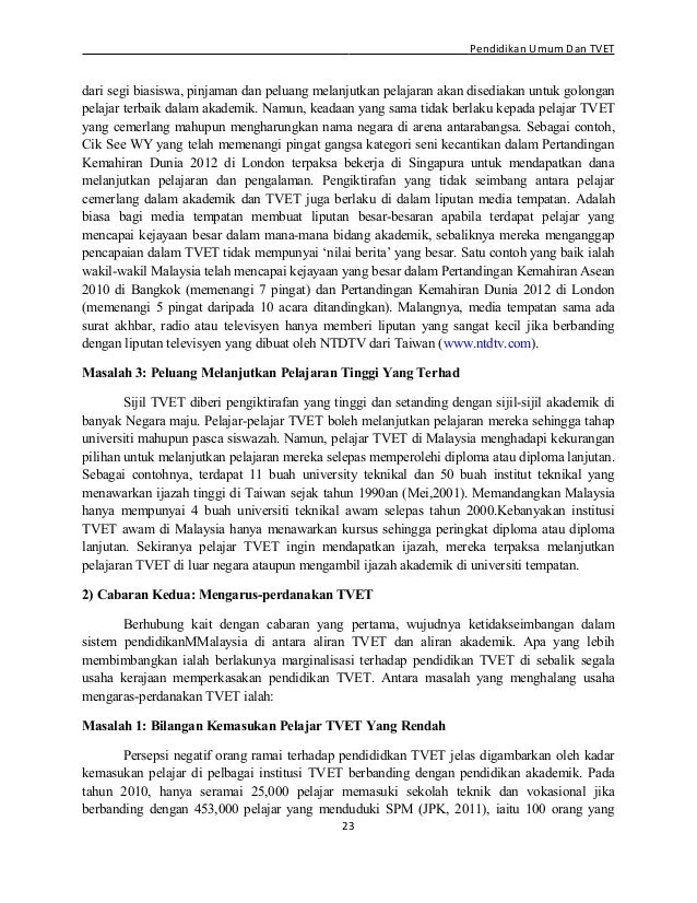 Pendidikan Umum Dan Tvet