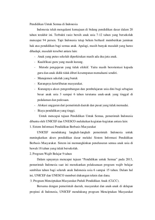 Pendidikan Untuk Semua