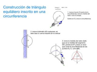 Construcción de triángulo 
equilátero inscrito en una 
circunferencia

 