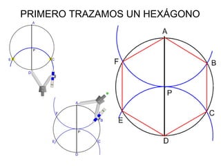 PRIMERO TRAZAMOS UN HEXÁGONO

 