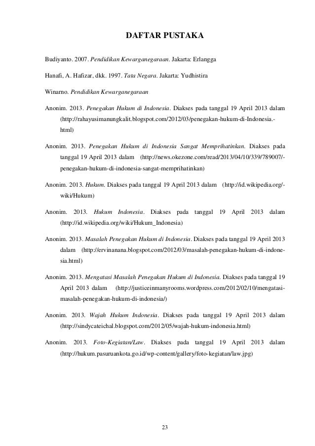 Contoh Makalah Penegakan Hukum Di Indonesia