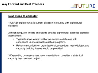 Designing baseline surveys for impact analysis and evaluation of progress
