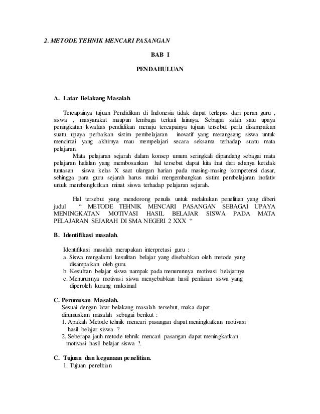 Penelitian Tindakan Kelas Ptk Contoh Karya Tulis Ilmiah Kti