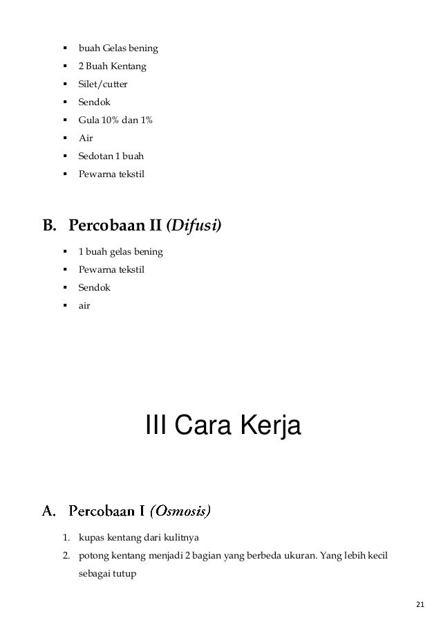 Penelitian difusi dan osmosis