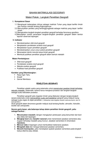 Cara Membuat Laporan Penelitian Geografi