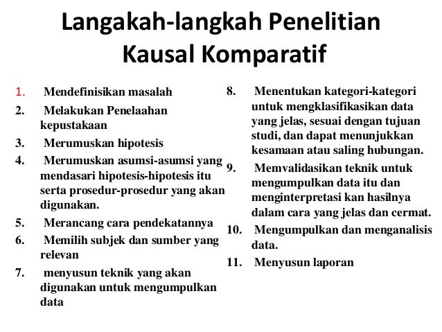 Penelitian Kausal Komparatif