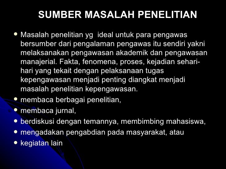 Penelitian Kepengawasan