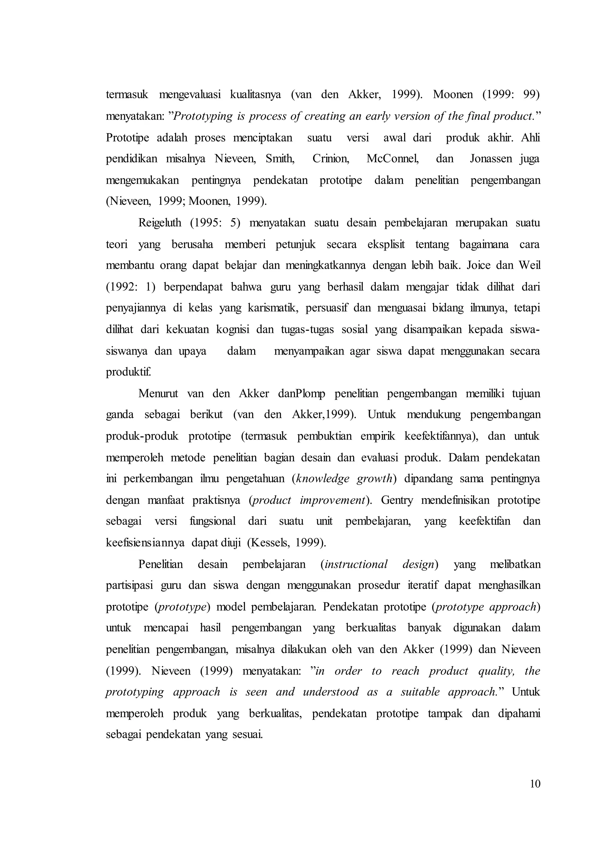 Penelitian pengembangan model plomp | DOCX