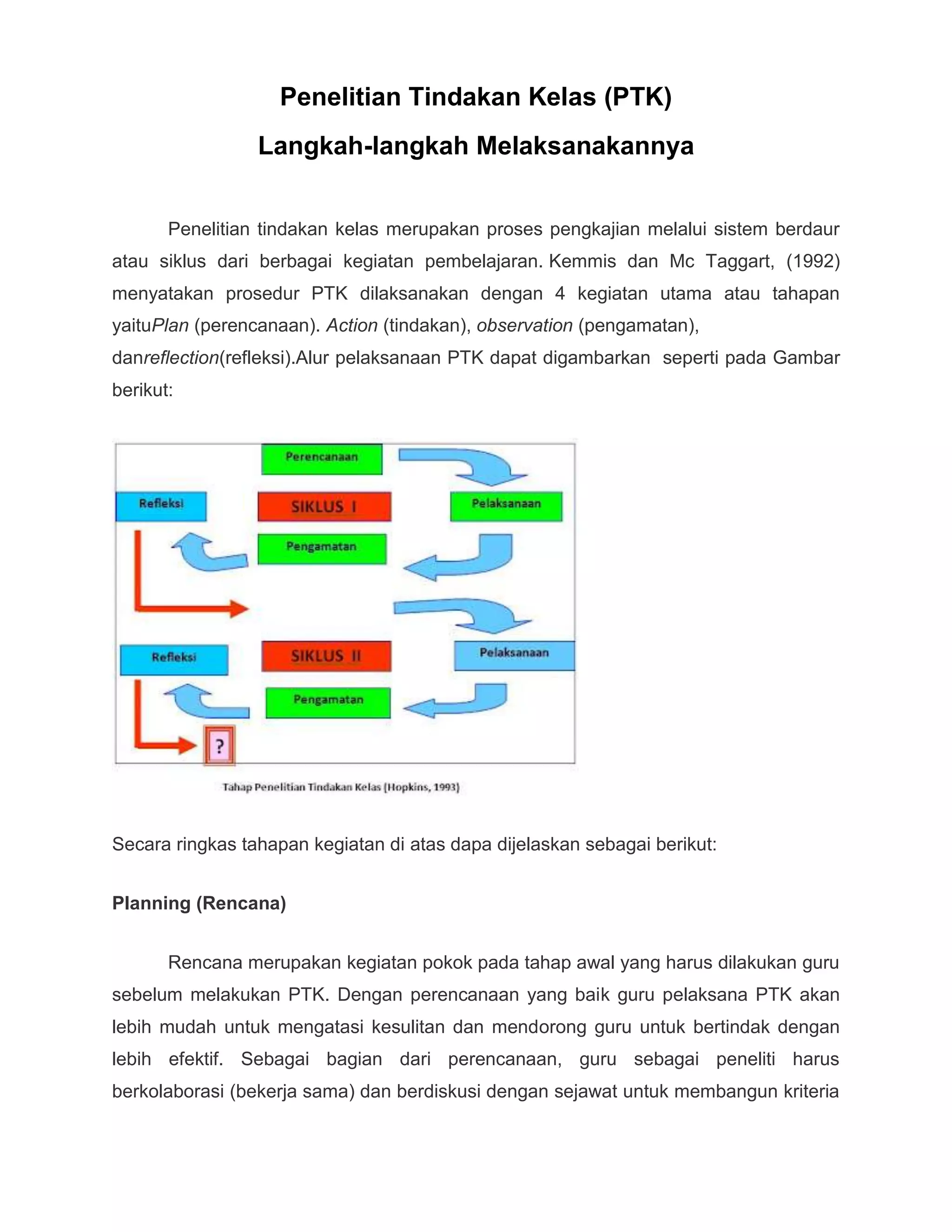 Penelitian tindakan kelas | DOCX