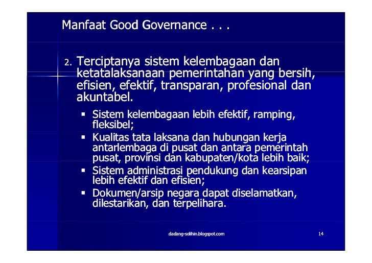 Penerapan Prinsip-Prinsip Good Governance dalam 