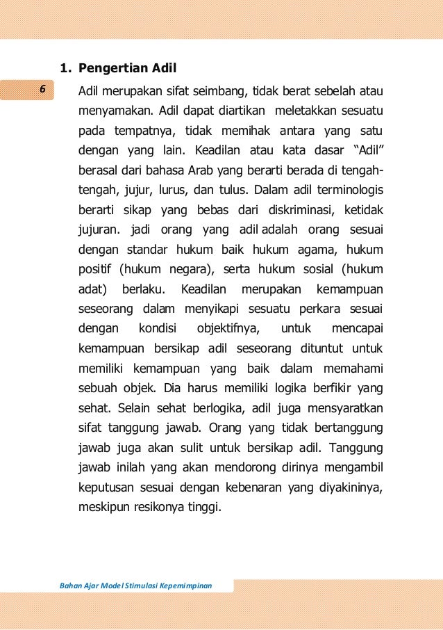 Penerapan Adil Model Stimulasi Kepemimpinan Melalui Bermain Peran