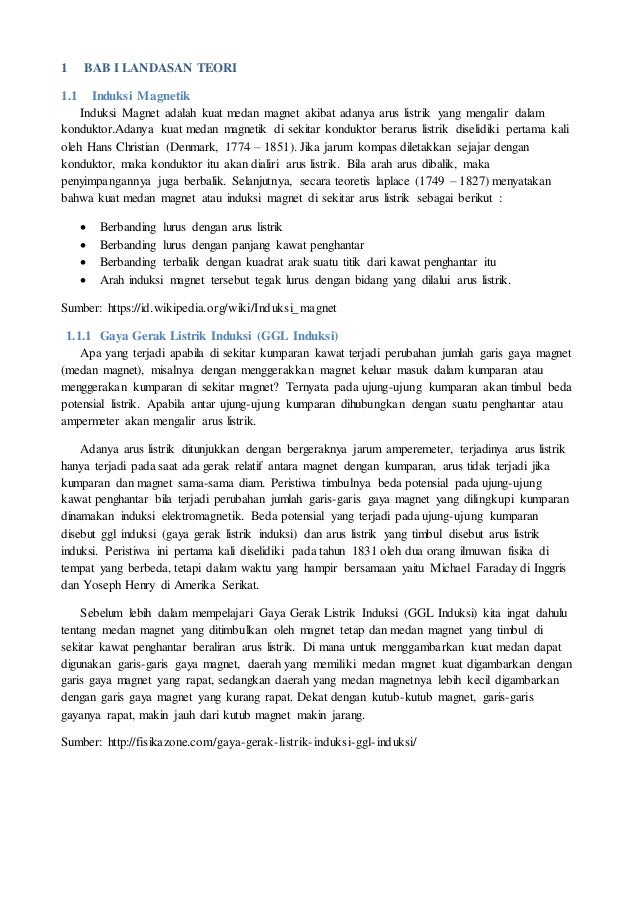 Penerapan induksi dan rangkaian listrik bolak balik